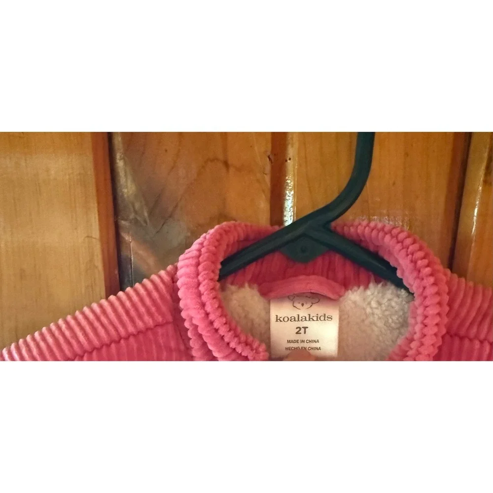 Koala Kids Toddler Girls Pink Corduroy Sherpa Lined Jacket Size 2T